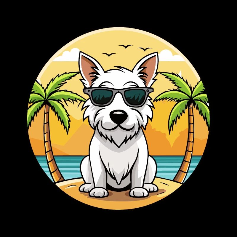 Lunettes de soleil de dessin animé de race de chien Terrier blanc anglais