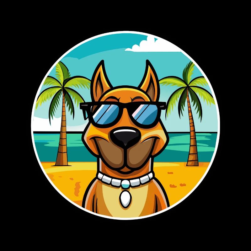 Serbischer Windhund Rasse Cartoon Sonnenbrille Strand