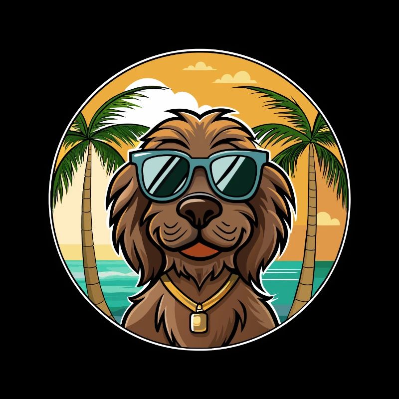 Boykin Spaniel Hunderasse Cartoon Sonnenbrille Strand