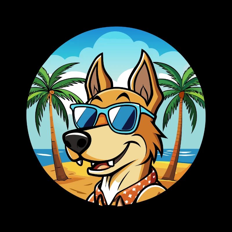 Cimarron Uruguayo Hunderasse Cartoon Sonnenbrille Strand