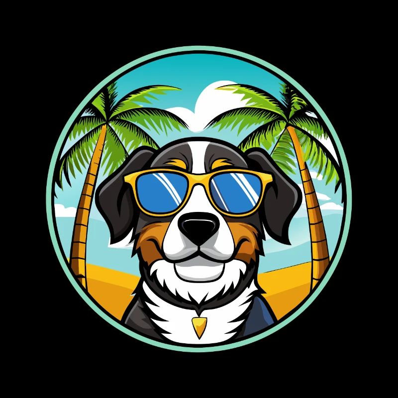 Entlebucher Sennenhund Rasse Cartoon Sonnenbrille