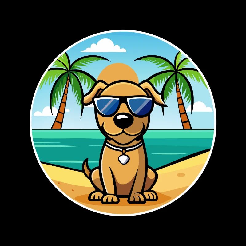 Serbischer Windhund Rasse Cartoon Sonnenbrille Strand