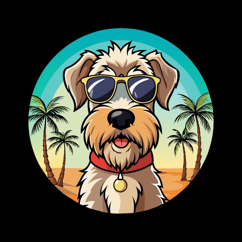 Wheaten Terrier à poil doux Dessin animé de race de chien