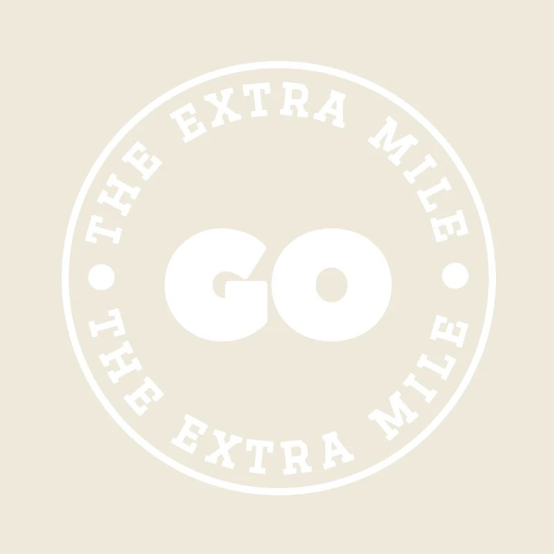 Gehen Sie die Extra-Meile-Runde-Briefmarke