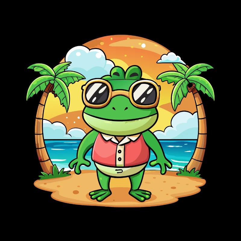 Frog Funny Cartoon Summer Beach Sunglasses