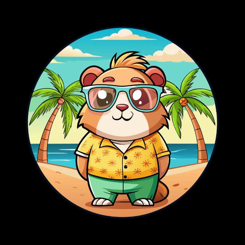 Guinea Pig Funny Cartoon Summer Beach Sunglasses