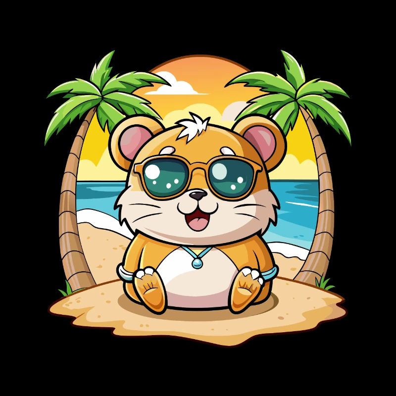 Hamster Funny Cartoon Summer Beach Sunglasses