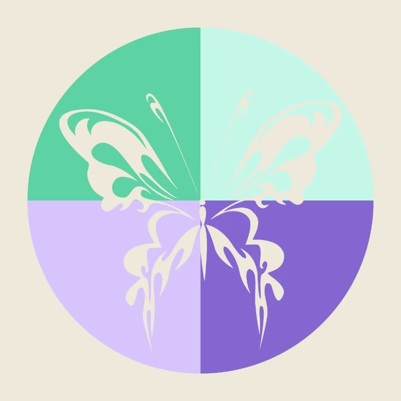 Butterfly Quartet Green Purple