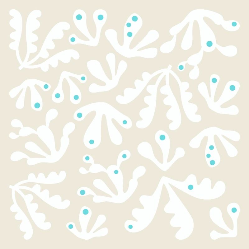 Abstrait Corail L Blanc Bleu Pois