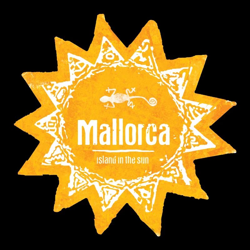 Mallorca Sonnenlogo mit Gecko und Sonne