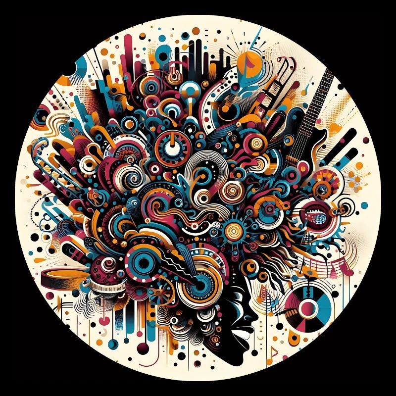 Afro Style Explosion Musicale Abstraite