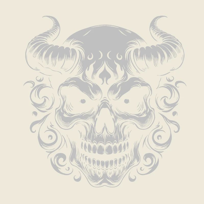 Dämonischer Hornschädel Ornament