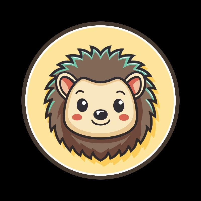 hérisson kawaii dessin animé personnage animal visage d’animal de compagnie