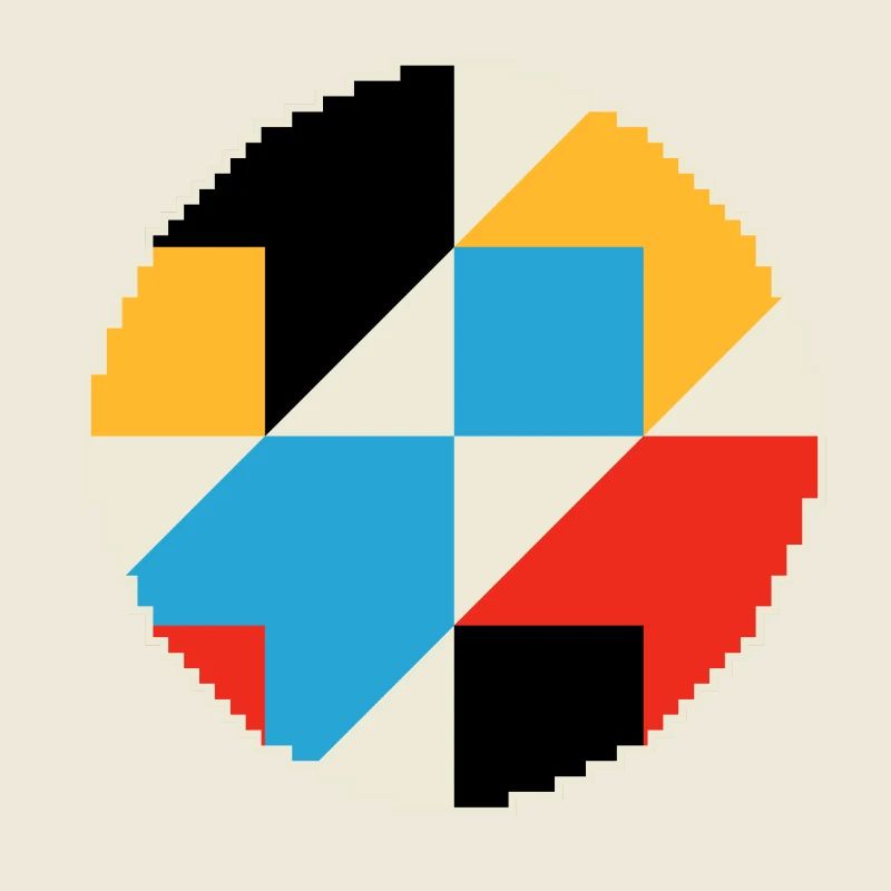 Geometrische Komposition in lebendigen Farben