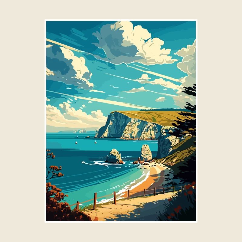 Île de Wight Anob Affiche de voyage Souvenir Peinture WP