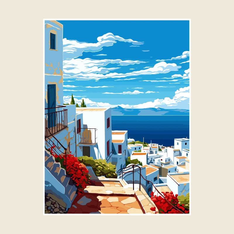 Tanger Marokko Reise Poster Souvenir Farbe WPA