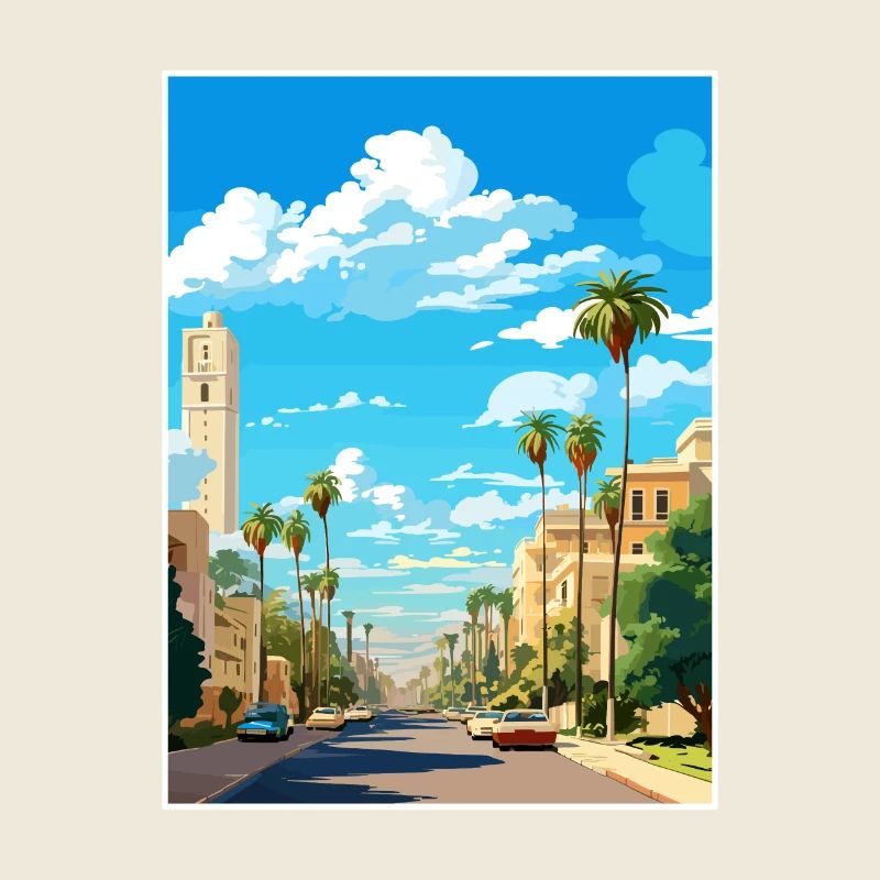 Casablanca Marokko Reiseposter Souvenir Farbe WP