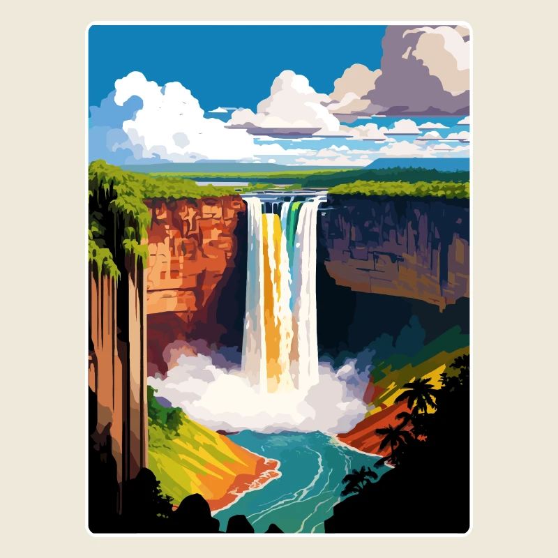 Guyana Karibik Reise Poster Souvenir Farbe WPA