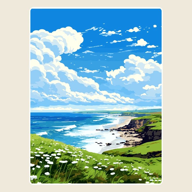 Cornouailles Aonb Voyage Affiche Peinture Souvenir WPA
