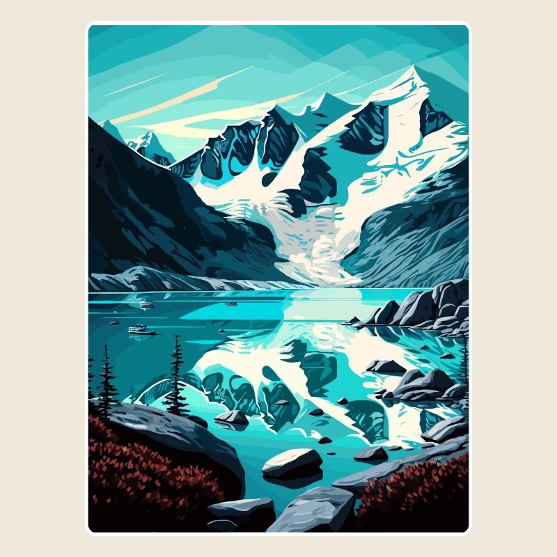 Glacier Bay Nationalpark Reiseplakat Souvenir