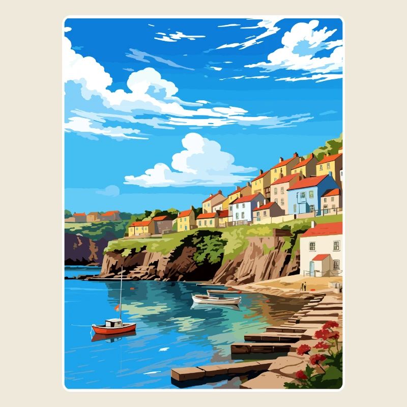 Charlestown, Cornouailles, Angleterre, Affiche de voyage