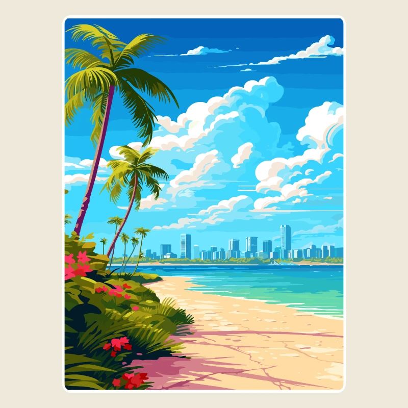 Miami Florida Reise Poster Souvenir Malerei WPA