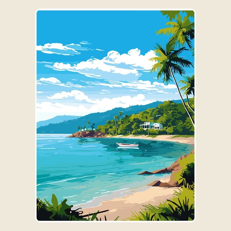 Phuket Thaïlande Affiche de voyage thaïlandaise Souvenir WPA