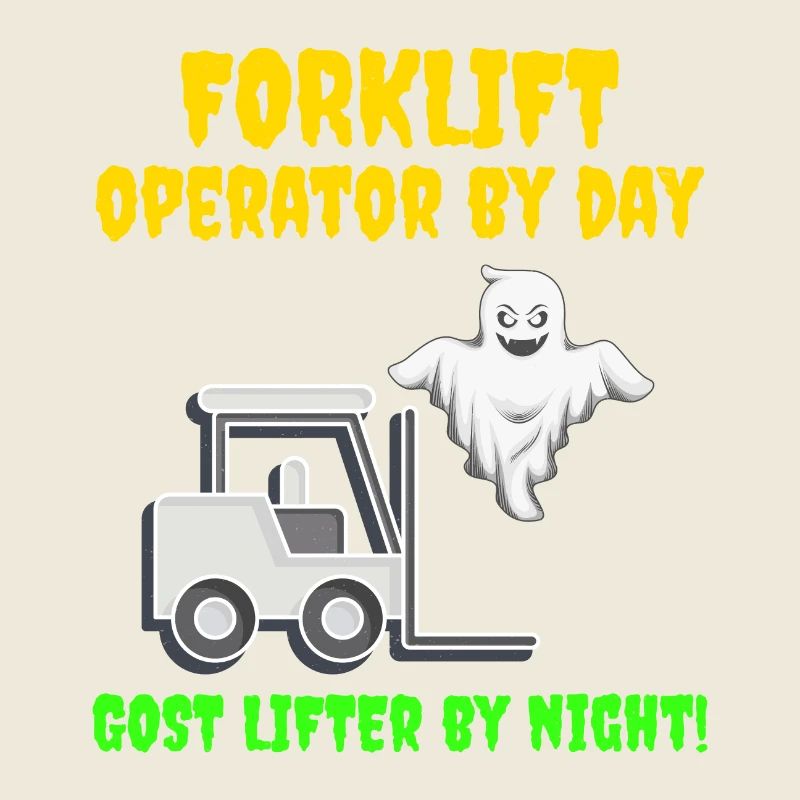 Halloween Ghost Gabelstapler Fahrer Schweres Gerät