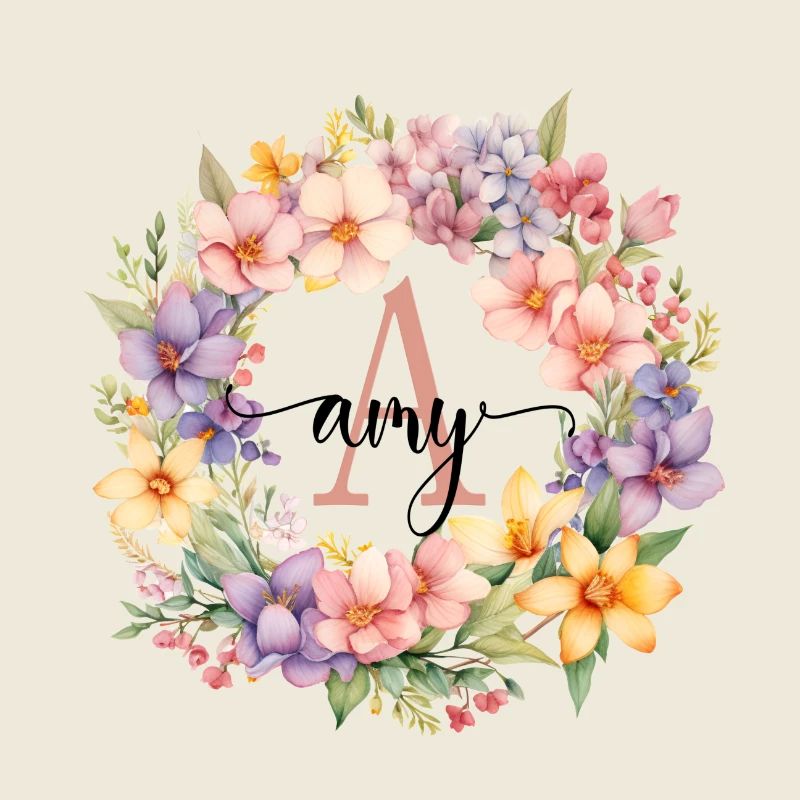 A| Monogram | Name | Amy | Watercolor | Colorful