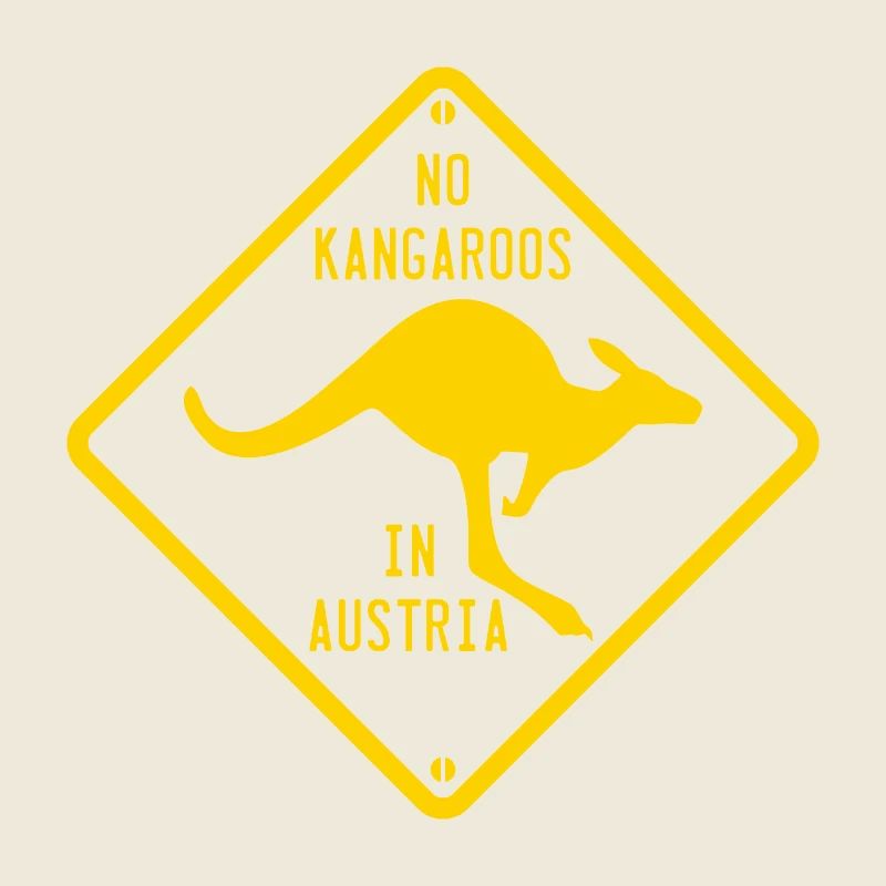 No Kangaroos in Austria Road Sign