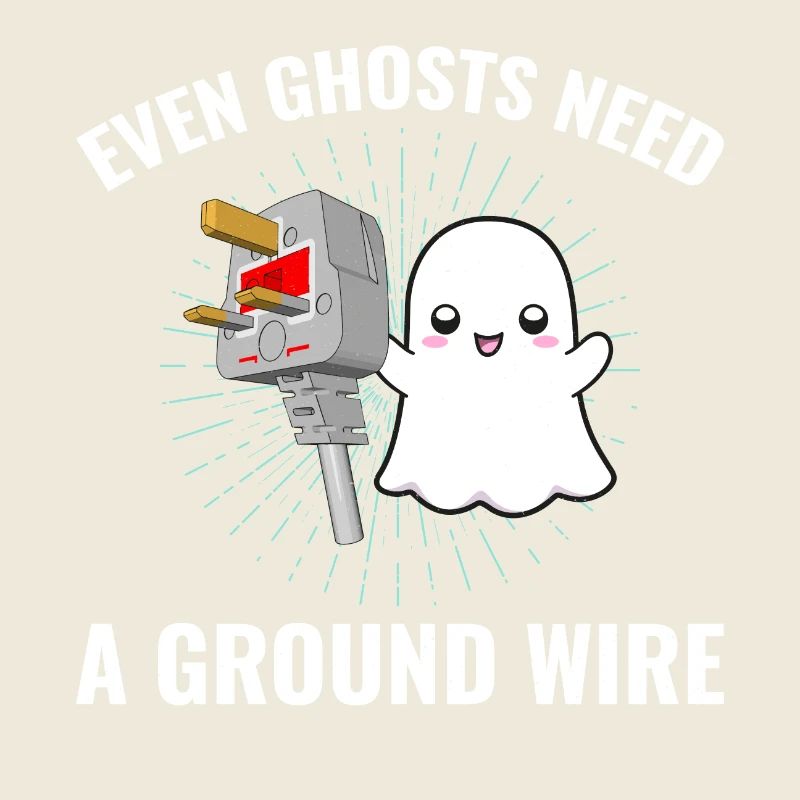 Electrician Halloween Ghost Ground Wire Fun