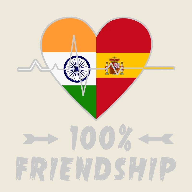 Indien und Spanien 100% Freundschaft