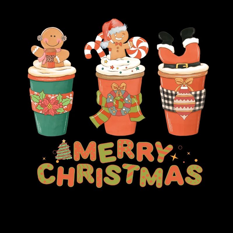 Festive Christmas Motifs on Beverage Mug