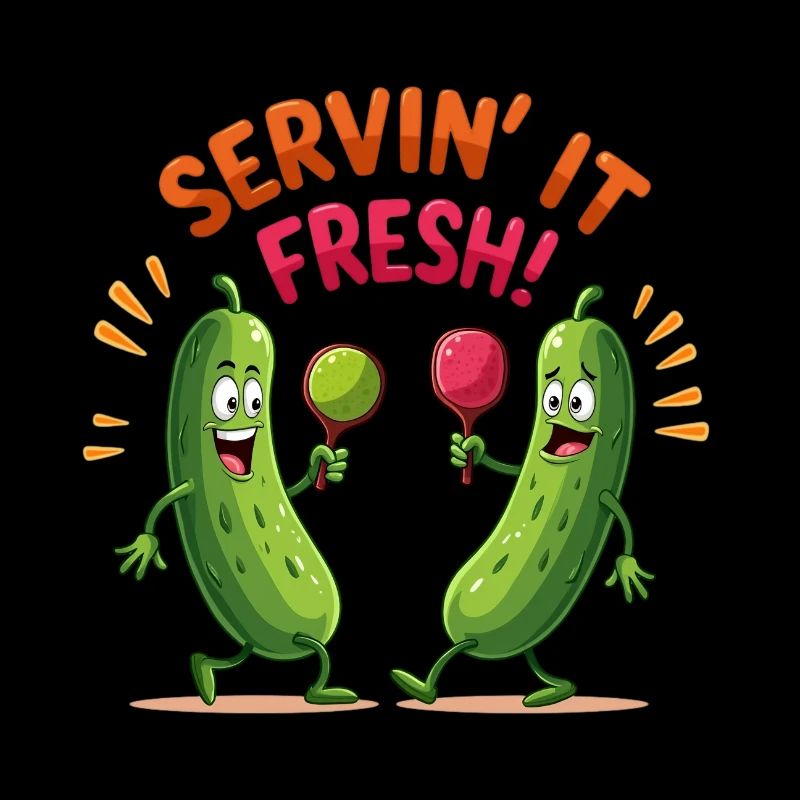Servin' It Fresh Veggie Fun Cartoon