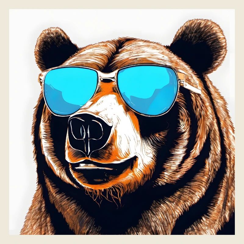Bär mit Sonnenbrille Pop-Art