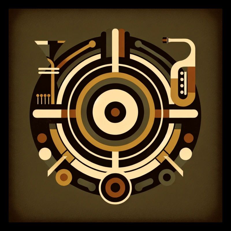 Abstract music design with retro elements