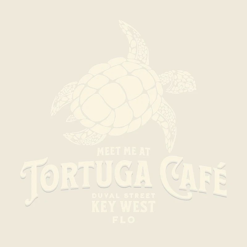 Tortuga Café Illustration Vintage Style Key West