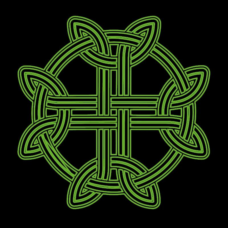 Motif croix celtique vert néon
