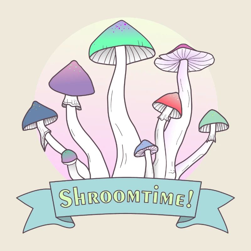 Zeit für Pilze! Psilocybe Cubensis farbiges Design