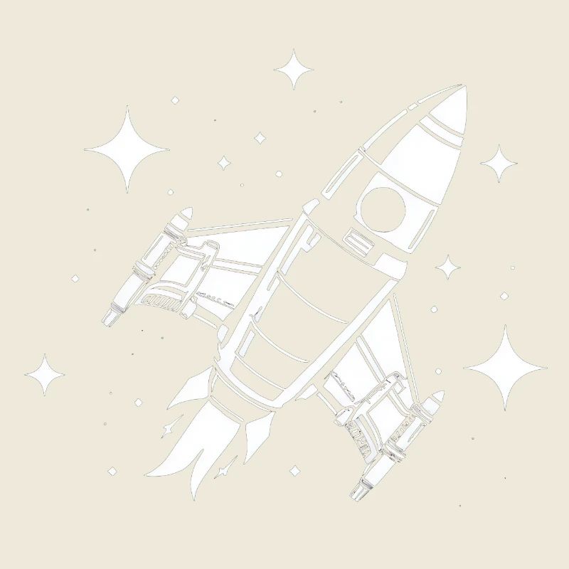 Fusée spatiale dans les étoiles