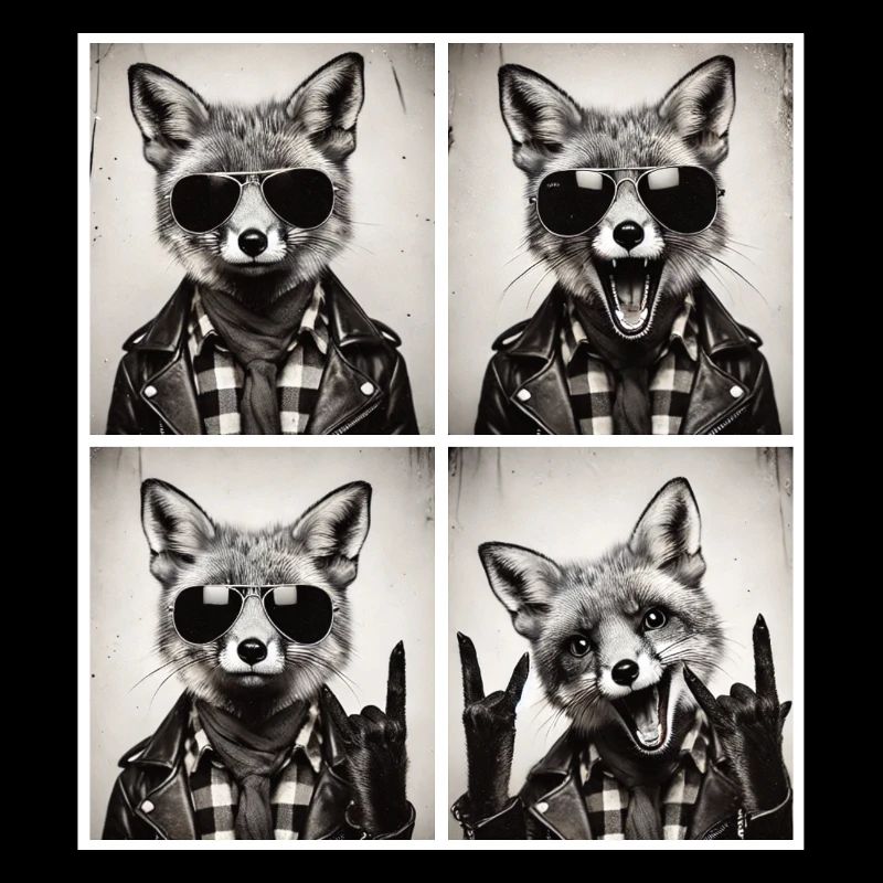 Renard décontracté – style rocker avec lunettes de soleil