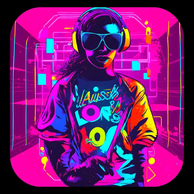 80s Retro Radio Star Icon