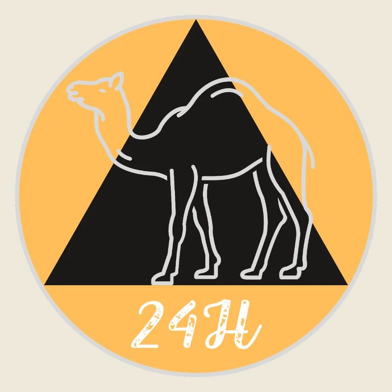 Geometisches Kamel auf schwarzem Hintergrund