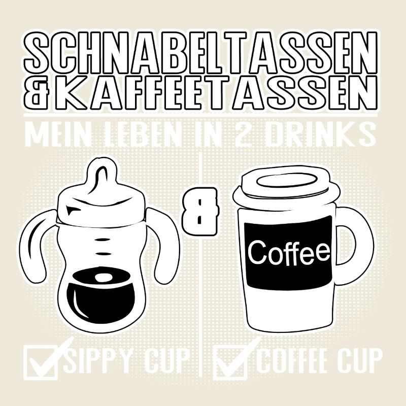 Schnabeltasse und Kaffeetasse Eltern Humor Design