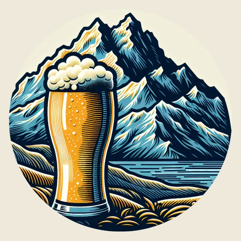 Gebirgs-Bierlandschaft Illustration