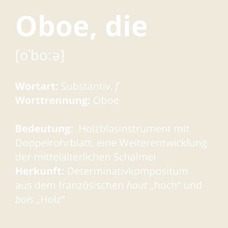 Oboe, die