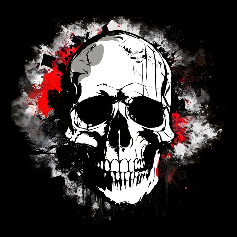 Skull Tattoo Heavy Metal Rocker