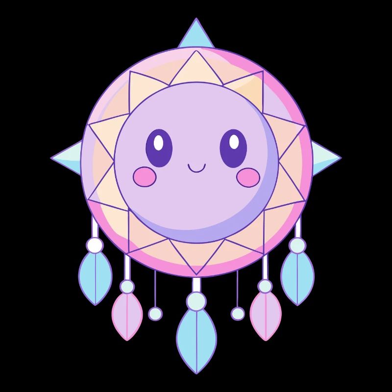 Attrape-rêves kawaii rose et violet