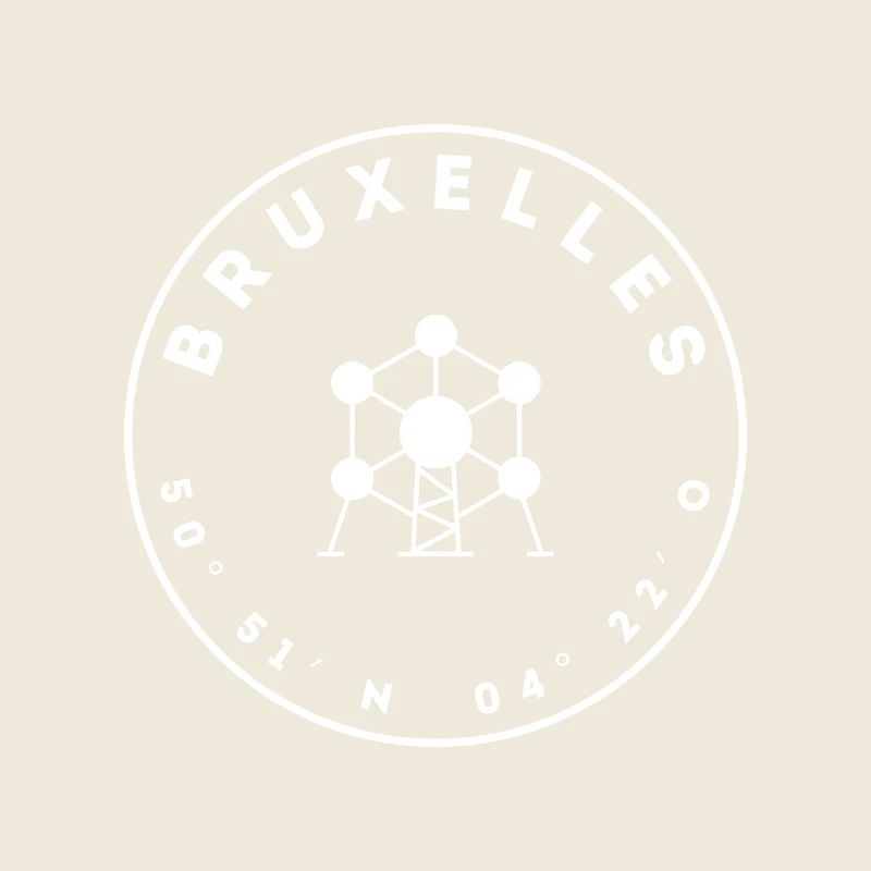 Brussels with Atomium and coordinates