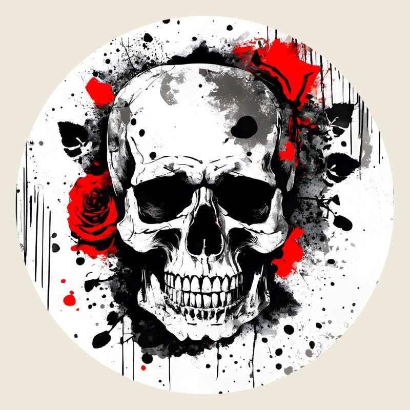 Skull Tattoo Heavy Metal Rocker